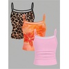 image:imageRoseSeek Girls 3 Packs Cheetah Leopard Floral Tank Top Spaghetti Strap Fitted Summer Cute Camisole TopsMulticolor