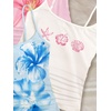 image:imageRoseSeek Girls 3 Packs Cheetah Leopard Floral Tank Top Spaghetti Strap Fitted Summer Cute Camisole TopsPink Blue White