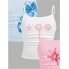 image:imageRoseSeek Girls 3 Packs Cheetah Leopard Floral Tank Top Spaghetti Strap Fitted Summer Cute Camisole TopsPink White Blue