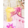 image:imageRoseSeek Girls 3 Packs Cheetah Leopard Floral Tank Top Spaghetti Strap Fitted Summer Cute Camisole TopsYellow Pink