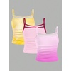 image:imageRoseSeek Girls 3 Packs Cheetah Leopard Floral Tank Top Spaghetti Strap Fitted Summer Cute Camisole TopsYellow Pink