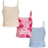 image:imageRoseSeek Girls 3 Packs Cheetah Leopard Floral Tank Top Spaghetti Strap Fitted Summer Cute Camisole TopsYellow Pink Blue