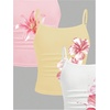image:imageRoseSeek Girls 3 Packs Cheetah Leopard Floral Tank Top Spaghetti Strap Fitted Summer Cute Camisole TopsYellow Pink White