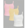 image:imageRoseSeek Girls 3 Packs Cheetah Leopard Floral Tank Top Spaghetti Strap Fitted Summer Cute Camisole TopsYellow Pink White