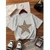 image:imageRoseSeek Girls 3 Packs Graphic Print T Shirts Set Crew Neck Short Sleeve T Shirt Oversized Summer TopsBlack Grey Beige