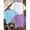image:imageRoseSeek Girls 3 Packs Graphic Print T Shirts Set Crew Neck Short Sleeve T Shirt Oversized Summer TopsBlue Purple White