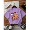 image:imageRoseSeek Girls 3 Packs Graphic Print T Shirts Set Crew Neck Short Sleeve T Shirt Oversized Summer TopsBlue Purple White