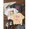 image:imageRoseSeek Girls 3 Packs Graphic Print T Shirts Set Crew Neck Short Sleeve T Shirt Oversized Summer TopsGrey Beige White
