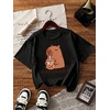 image:imageRoseSeek Girls 3 Packs Graphic Print T Shirts Set Crew Neck Short Sleeve T Shirt Oversized Summer TopsMulti Black White Pink