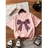 image:imageRoseSeek Girls 3 Packs Graphic Print T Shirts Set Crew Neck Short Sleeve T Shirt Oversized Summer TopsPink Beige Black