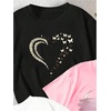 image:imageRoseSeek Girls 3 Packs Graphic Print T Shirts Set Crew Neck Short Sleeve T Shirt Oversized Summer TopsPink Black White