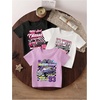 image:imageRoseSeek Girls 3 Packs Graphic Print T Shirts Set Crew Neck Short Sleeve T Shirt Oversized Summer TopsPurple Black White