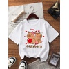 image:imageRoseSeek Girls 3 Packs Graphic Print T Shirts Set Crew Neck Short Sleeve T Shirt Oversized Summer TopsPurple White Black