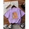 image:imageRoseSeek Girls 3 Packs Graphic Print T Shirts Set Crew Neck Short Sleeve T Shirt Oversized Summer TopsPurple White Black