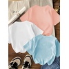 image:imageRoseSeek Girls 3 Packs Graphic Print T Shirts Set Crew Neck Short Sleeve T Shirt Oversized Summer TopsWhite Blue Pink