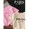 image:imageRoseSeek Girls 3 Packs T Shirts Set Letter Graphic Tees Short Sleeve Crew Neck Summer Tee ShirtBlack Khaki Pink