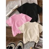 image:imageRoseSeek Girls 3 Packs T Shirts Set Letter Graphic Tees Short Sleeve Crew Neck Summer Tee ShirtBlack Khaki Pink