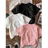 image:imageRoseSeek Girls 3 Packs T Shirts Set Letter Graphic Tees Short Sleeve Crew Neck Summer Tee ShirtCheetah White Pink Black
