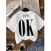 image:imageRoseSeek Girls 3 Packs T Shirts Set Letter Graphic Tees Short Sleeve Crew Neck Summer Tee ShirtGreen Black White