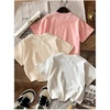 image:imageRoseSeek Girls 3 Packs T Shirts Set Letter Graphic Tees Short Sleeve Crew Neck Summer Tee ShirtPink Beige White