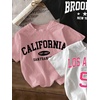 image:imageRoseSeek Girls 3 Packs T Shirts Set Letter Graphic Tees Short Sleeve Crew Neck Summer Tee ShirtPink Multicolor