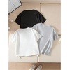 image:imageRoseSeek Girls 3 Packs T Shirts Set Letter Graphic Tees Short Sleeve Crew Neck Summer Tee ShirtWhite Black Grey