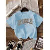 image:imageRoseSeek Girls 3 Packs T Shirts Set Letter Graphic Tees Short Sleeve Crew Neck Summer Tee ShirtWhite Blue Black
