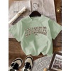 image:imageRoseSeek Girls 3 Packs T Shirts Set Letter Graphic Tees Short Sleeve Crew Neck Summer Tee ShirtWhite Green Black