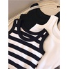 image:imageRoseSeek Girls 3 Piece Striped Sleeveless Shirt Scoop Neck Basic Tank Tops Casual UndershirtsBlack and White