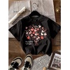 image:imageRoseSeek Girls 4 Packs Graphic Tees Short Sleeve Floral Heart T Shirt Crew Neck Cute TopsMulticolor