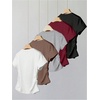 image:imageRoseSeek Girls 5 Packs T Shirts Short Sleeve Ruched Tee Tops Summer Fitted Crewneck Basic TopWhite Brown Grey Red Black