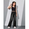image:imageRoseSeek Girls Baggy Wide Leg Jeans High Elastic Waisted Denim Pants Casual Jeans with Bow Y2K StreetwearBlack