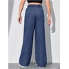 image:imageRoseSeek Girls Baggy Wide Leg Jeans High Elastic Waisted Denim Pants Casual Jeans with Bow Y2K StreetwearDeep Blue