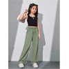 image:imageRoseSeek Girls Baggy Wide Leg Jeans High Elastic Waisted Denim Pants Casual Jeans with Bow Y2K StreetwearGreen