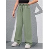 image:imageRoseSeek Girls Baggy Wide Leg Jeans High Elastic Waisted Denim Pants Casual Jeans with Bow Y2K StreetwearGreen