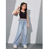 image:imageRoseSeek Girls Baggy Wide Leg Jeans High Elastic Waisted Denim Pants Casual Jeans with Bow Y2K StreetwearLight Wash