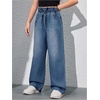 image:imageRoseSeek Girls Baggy Wide Leg Jeans High Elastic Waisted Denim Pants Casual Jeans with Bow Y2K StreetwearMedium Wash