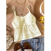 image:imageRoseSeek Girls Boho Bowknot Hollow Out Camisole Tops Spaghetti Strap V Neck Babydoll Crop TopApricot