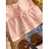 image:imageRoseSeek Girls Boho Bowknot Hollow Out Camisole Tops Spaghetti Strap V Neck Babydoll Crop TopApricot Beige