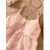 image:imageRoseSeek Girls Boho Bowknot Hollow Out Camisole Tops Spaghetti Strap V Neck Babydoll Crop TopApricot Beige