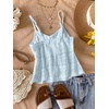 image:imageRoseSeek Girls Boho Bowknot Hollow Out Camisole Tops Spaghetti Strap V Neck Babydoll Crop TopLight Pure Blue