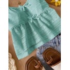 image:imageRoseSeek Girls Boho Bowknot Hollow Out Camisole Tops Spaghetti Strap V Neck Babydoll Crop TopMint Blue