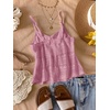 image:imageRoseSeek Girls Boho Bowknot Hollow Out Camisole Tops Spaghetti Strap V Neck Babydoll Crop TopPink