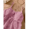 image:imageRoseSeek Girls Boho Bowknot Hollow Out Camisole Tops Spaghetti Strap V Neck Babydoll Crop TopPink