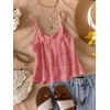 image:imageRoseSeek Girls Boho Bowknot Hollow Out Camisole Tops Spaghetti Strap V Neck Babydoll Crop TopWatermelon Pink
