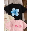 image:imageRoseSeek Girls Bow Cherry Graphic Tees Short Sleeve Crewneck Cute T Shirts Tops for Teens Summer TopsBlack Beige Pink