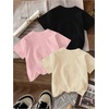 image:imageRoseSeek Girls Bow Cherry Graphic Tees Short Sleeve Crewneck Cute T Shirts Tops for Teens Summer TopsBlack Beige Pink