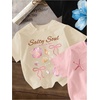 image:imageRoseSeek Girls Bow Cherry Graphic Tees Short Sleeve Crewneck Cute T Shirts Tops for Teens Summer TopsBlack Beige Pink
