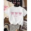 image:imageRoseSeek Girls Bow Cherry Graphic Tees Short Sleeve Crewneck Cute T Shirts Tops for Teens Summer TopsBlack White Beige