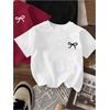 image:imageRoseSeek Girls Bow Cherry Graphic Tees Short Sleeve Crewneck Cute T Shirts Tops for Teens Summer TopsBlack White Red